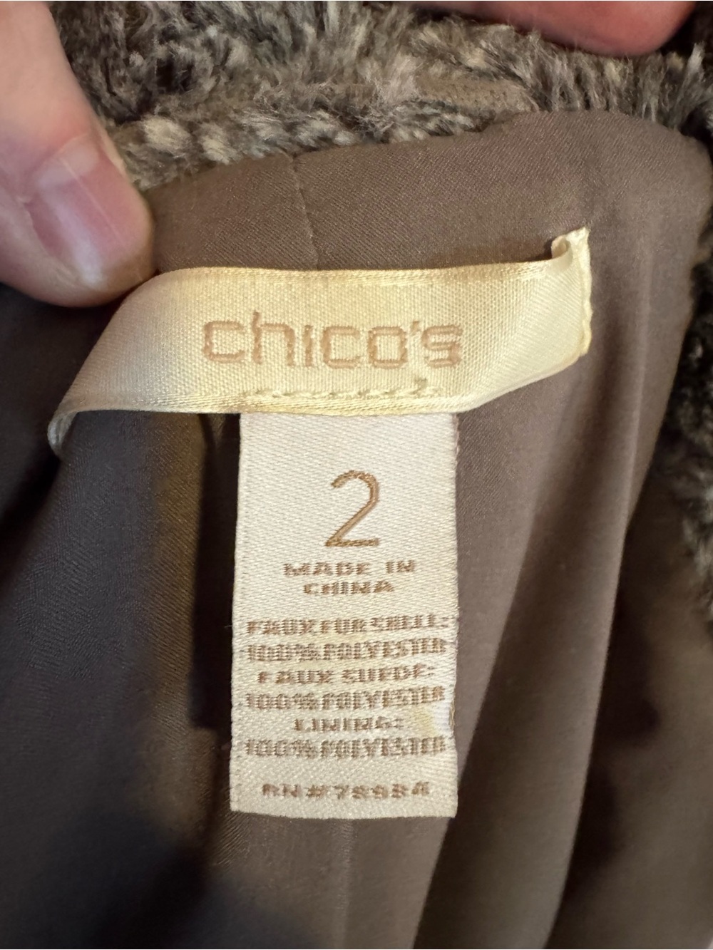 Chico's gray Faux Fur Vest - Picture 6 of 6